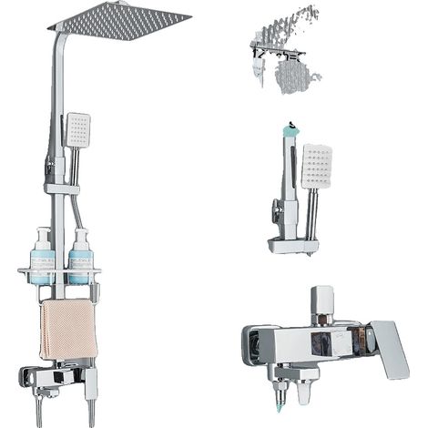 Ensemble de douche, fonction pluie, contrôle thermostatique, chrome 3-12 (1/2)