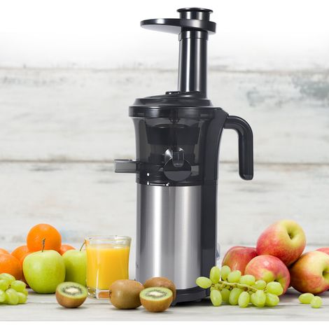 200-W-Edelstahl-Entsafter mit langsamer Schneckenfunktion (40 U/min) für den Haushalt, geeignet für Obst und Gemüse, EU-Stecker (220–240 V). (1/5)
