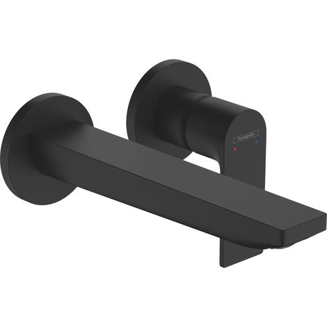 Hansgrohe – Mitigeur de lavabo mural noir mat – Débit 5 l/min – Poignée positionnable – Aérateur amovible – 72568670 (1/10)