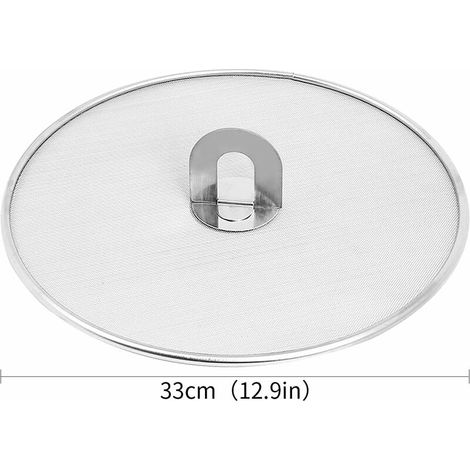 Couvercle anti projection, Écran anti-éclaboussures, écran anti-éclaboussures de graisse pour poêle à frire Protection anti-éclaboussures en treillis extra-fin pour la cuisson et la friture 33 cm (1/4)
