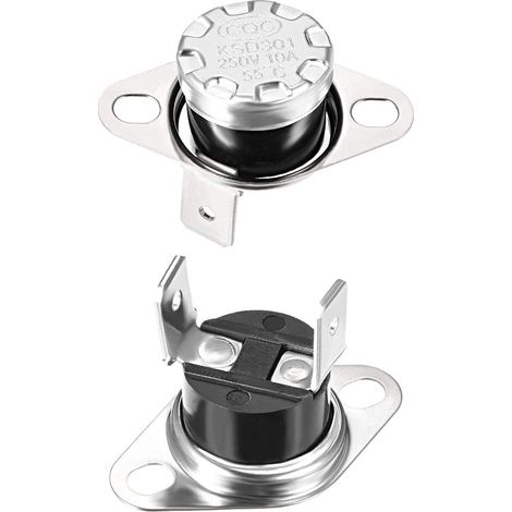 2pcs Thermostat KSD301 55℃ 10A Normalement Fermé Pour Appareil Électrique