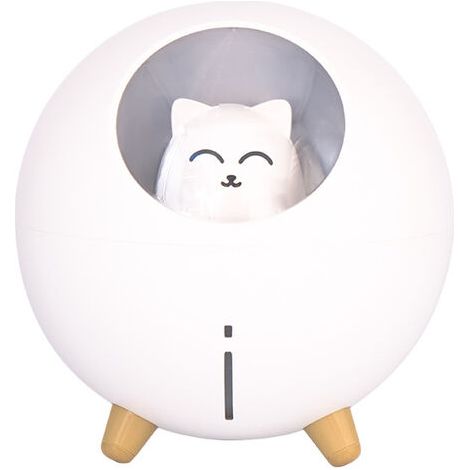 Humidificateur d'air USB chat LED 7 couleurs – Modes brouillard continu et indirect – Arrêt automatique après 5h – Atmosphère apaisante (1/5)