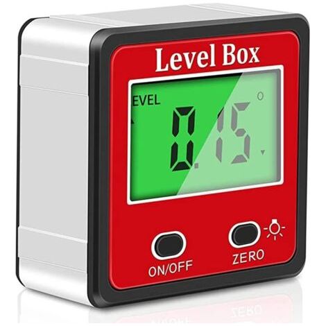 Pair Inclinomètre numérique 2 Touches Level Level Bevel Gauge Meter Bevel,rapporteur d'angle avec éclairage et magnétique (1/4)