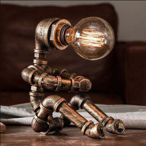 Lampe de bureau rétro industrielle en métal noir – Culot E27 pour ampoule LED – Design moderne pour espaces de travail – Matériau fer durable (1/5)