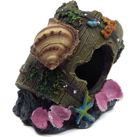 Ornement Aquarium - Grotte Rocheuse avec Végétation - Cachette pour Crevettes et Poissons - Décoration Aquatique Naturelle - 1 Pièce (1/5)