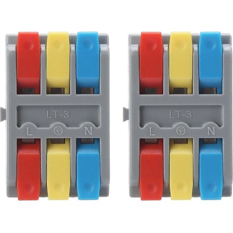 2 Stück Drahtblock-Klemmenklemmen, 3-polig, Steckverbinder, elektrisch, Schnellverbinder LT3 250 V
