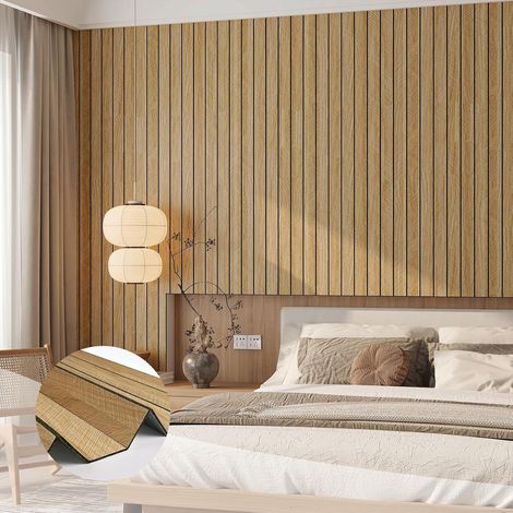 Panneau Mural Decoratif 3D Bois Effet Marron Imperméable 30cmX200cm Panneaux Muraux En Plastique PVC Décoration Murale Pour Salon Chambre Panneau Adhésif Imitation Bois Revetement Mural (1/5)