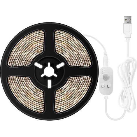USB-dimmbare LED-Lichtleiste mit PIR-Bewegungsmelder, 4 m, 240 LEDs, für TV, Computer, Desktop-Hintergrund