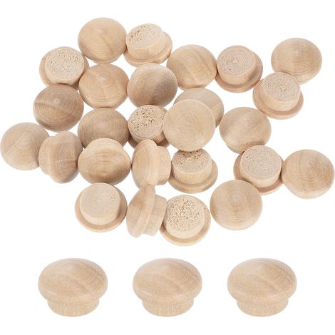 56pcs Bouchons de Fleurs en Bois, 10mm/0.39" Cache Vis en Bois Bouchons Bouteille Réutilisable pour Cacher Trous de Vis Nœuds Décoration Meubles Travail Artisanat (13x10mm) (1/5)