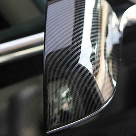 Außenspiegelabdeckung aus Kohlefaser für Tesla Model 3 (2017–2024), Zierleiste für Autospiegel in Kohlefaseroptik, schwarzer Schutz, 1 Stück (1/5)