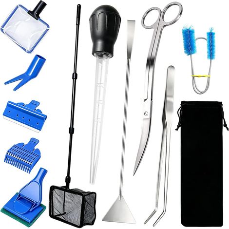 11-en-1 Nettoyage Aquarium Kit, Nettoyage Accessoire Aquarium (1/5)