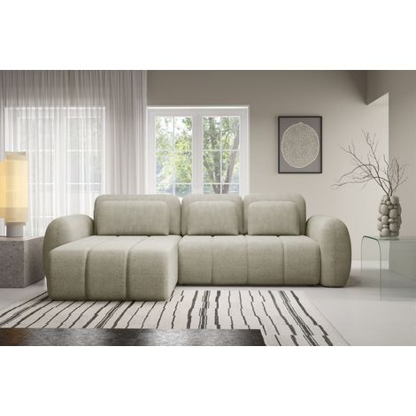 Ecksofa Schlafsofa Sofa CARIA in Stoff Quelle Ecru Ottomane Links (1/5)