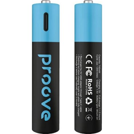 Proove AAA Akkus, 740 mWh, 2 Stück, schwarz