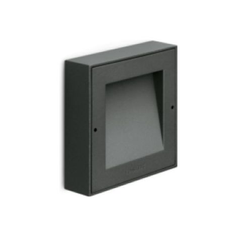 Applique led da parete per esterni grigio antracite ral 7021 3000k ip54 6w 375 lm cri80 lombardo ll1210023 (1/5)