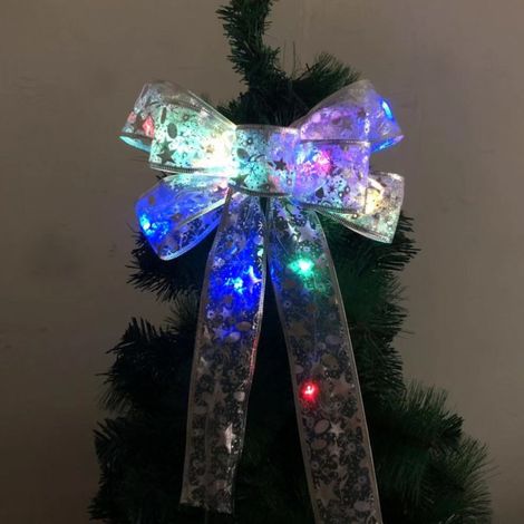 Nœud de Noël lumineux transparent - Décoration suspendue lumineuse pour arbre de Noël et jardin (1/5)
