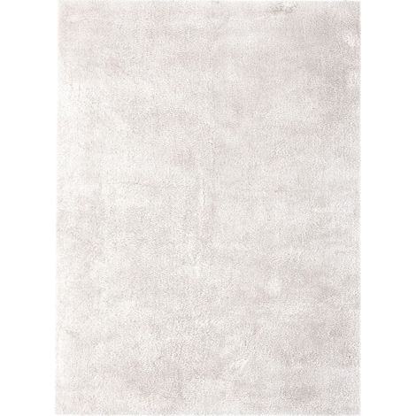 Tapis Shaggy Fait Main "Bali" Ivoire 80 x 150 cm (1/4)