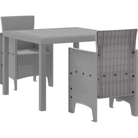 Ensemble de salle à manger pour jardin 3 pcs，Salon de jardin Gris clair CFW37720 (1/5)