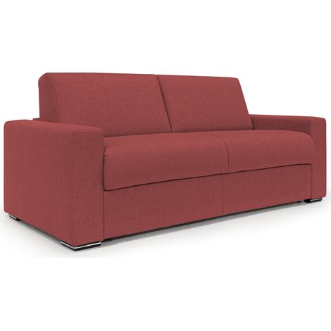 Nixon Schlafsofa mit 20 cm Matratze aus wasserfestem Stoff T03 200 cm (mat. 140x197) Rot