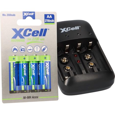 Ladegerät BC-X500 + 4x AA XCell Rechargeable 1,2V 2700mAh (1/5)
