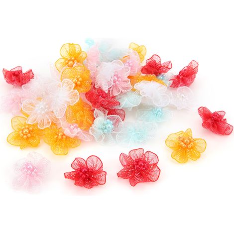 50 pièces de décoration florale artificielle colorée à faire soi-même, accessoires faits main pour la maison, les mariages, les fêtes et la voiture (1/5)