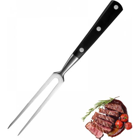 Fourchette à viande, broche en acier inoxydable, manche en ABS, pour steaks, rôtis, poulet et légumes, 29 cm (1/5)