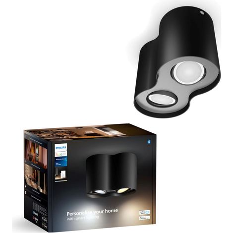 Double Spot +Variateur +Ampoules, Noir (1/5)