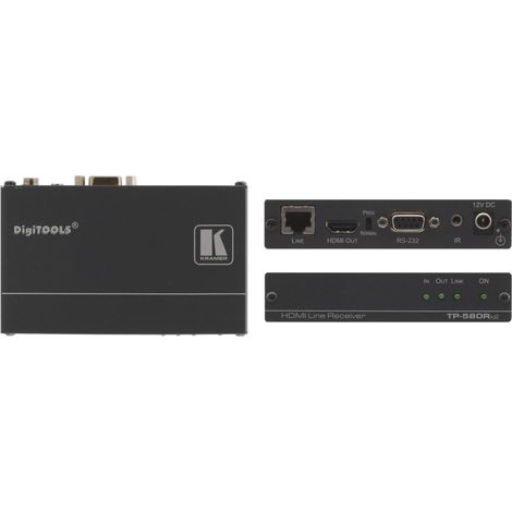 Kramer hdbaset twisted pair receiver range extender per segnali bidirezionali hdmi, rs-232 e (1/2)