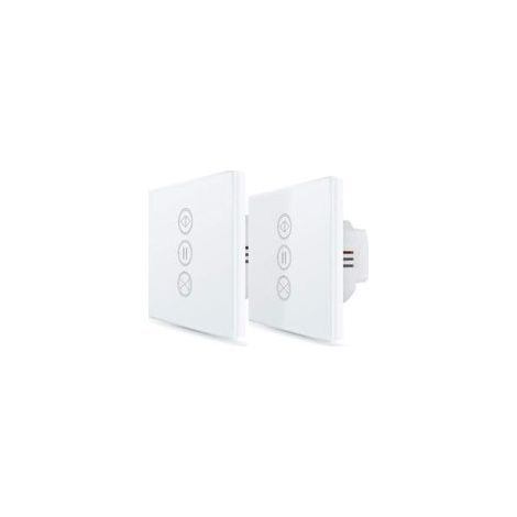 ２x Interrupteur Volet Roulant Connecté, Ouverture Réglable, Commutateur Rideau Stores WiFi, Compatible avec Alexa Google Home pour Commande Vocale, Minuterie Intelligent Moteur Mural