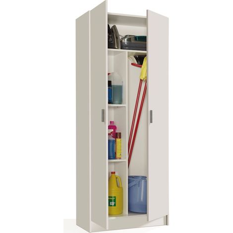 Armario multiusos 2 puertas escobero blanco (1/3)