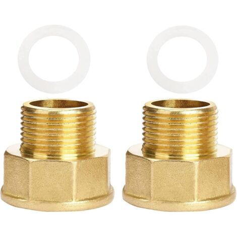 Gasadapter, 1/2 auf 3/4 Zoll für Herde mit Messingrohranschluss und Dichtungsring – Außengewinde auf Innengewinde (1/5)
