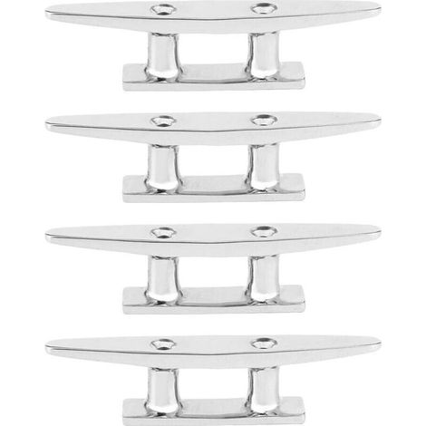 Taquet de bateau, Qiilu Taquet de bateau, accessoire de corde d'amarrage de pont de quai de bateau en acier inoxydable 4Pcs 100mm/3.9in (1/4)
