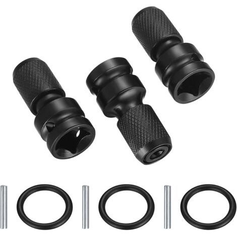 3 Pièces Adaptateurs de Douille 1/2" Carré à 1/4" Hexagonal, Convertisseur de Mandrin à Libération Rapide Hex Ratchet Socket Clé pour Clé à Cliquet Impact et Porte-embout de Tournevis