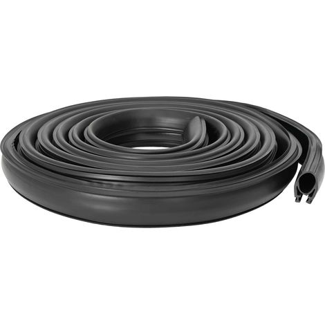 vidaXL Sello de Puerta de Garaje Negro 41 x 33 mm 4 m PVC (1/2)