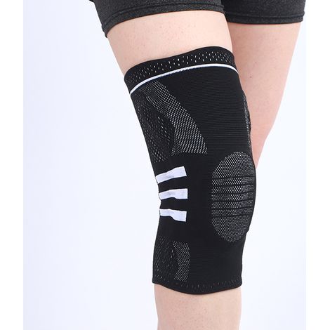 Genouillère - Soulagement Douleurs Articulaires - Récupération Blessure - Améliore Circulation - Taille L (65-80 kg) - Noir et Blanc - 1 Pièce (1/5)