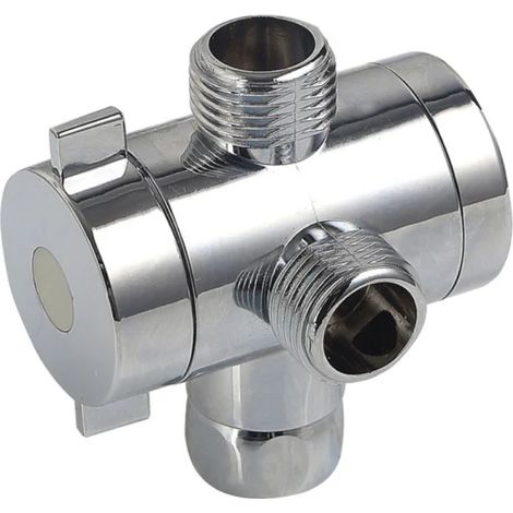 Adaptateur 3 voies T pour douche, vanne inverseur multifonction 1/2" robinet douche (1/3)