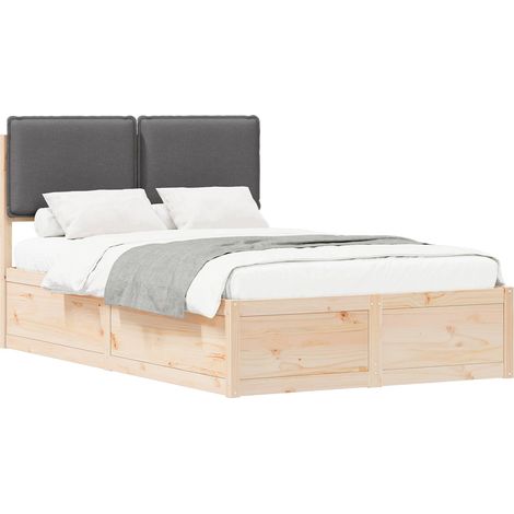 Maison Exclusive - Letto con Testiera Rivestita Grigio scuro 120 x 190 cm (1/5)