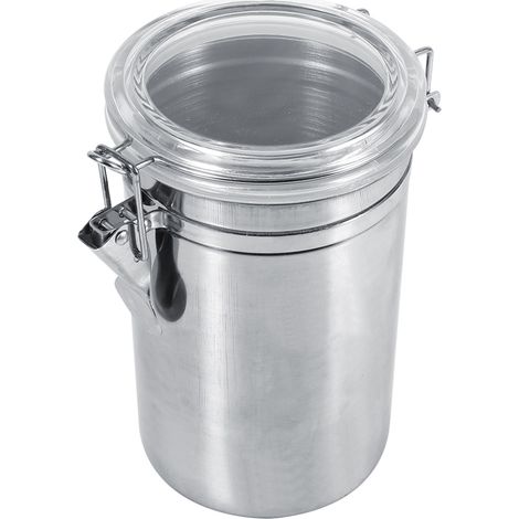 Boîte de rangement alimentaire en acier inoxydable pour cuisine, bocal XL à sucre, thé, café et grains.