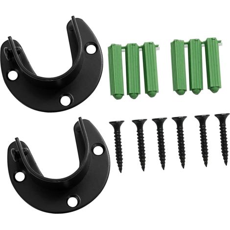 VACASKY Lot de 2 supports de barre de douche en acier inoxydable avec vis pour fixation murale et penderie, pour salle de bain (1/5)