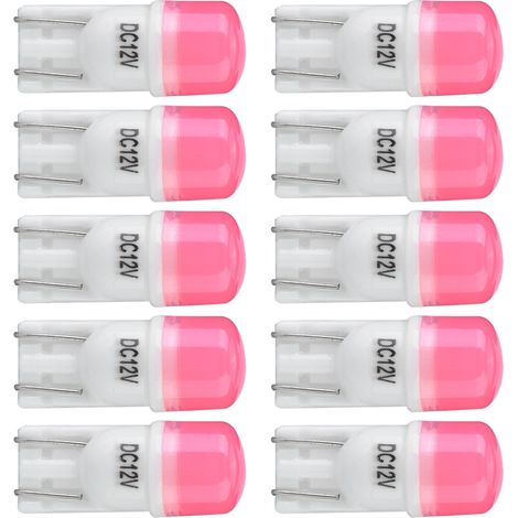10 Ampoules 12V 8000K Indicateur Clignotant Feu De Stationnement Porte Signalisation Auto (Rose) (1/4)