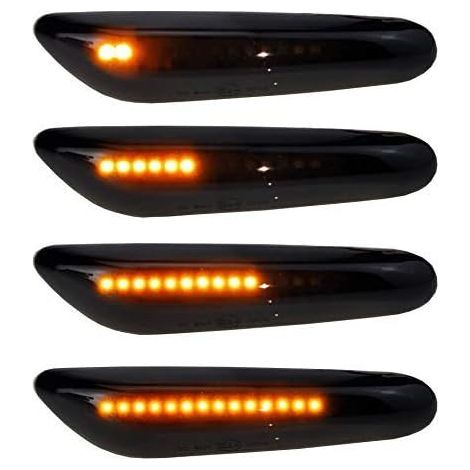 Feux de jour Clignotant latéral LED dynamique 2Clignotants LED orange 16 LED 2835SMD Fumée pour E90 E91 E92 E60 E87 E82 E46 SB10 - Dynamique (1/4)