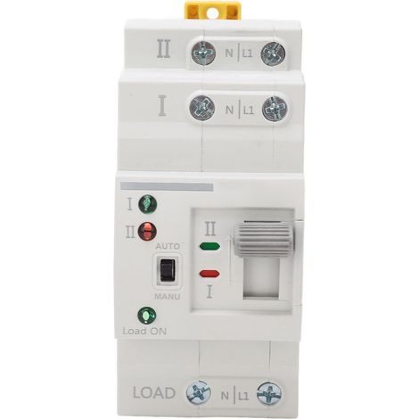 Interruttore di trasferimento automatico a doppia alimentazione YDuupxe, 63 A 220 V, livello PC, interruttore di trasferimento non frequente, con materiale PC ignifugo, per sistemi CA 50-60 Hz (220 V 