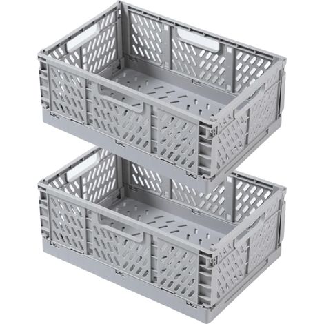 4 Caisse Pliable,Poignée,Plastique ABS,Rangement,Bureau Cuisine Chambre (1/5)