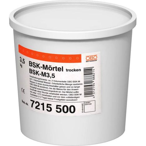 OBO Bettermann Malta per canali antincendio Malta secca premiscelata in secchio 3,5kg Malta speciale grigio, 7215500