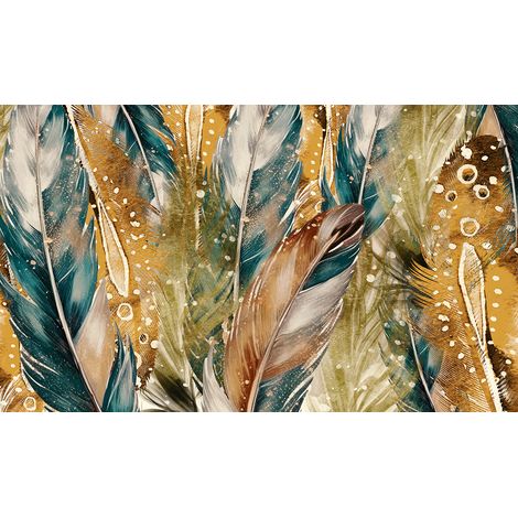 Papier peint panoramique - Plumes Design - 130 cm x 77 cm (1/2)