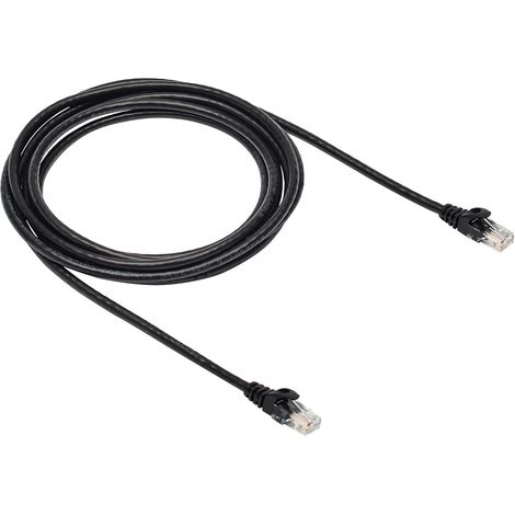 Câble Internet Gigabit Ethernet RJ45 Cat-6 – 3 m, 1 paquet, noir (1/4)