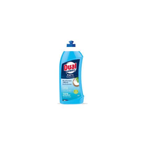 Detergente líquido para lavavajillas Dual Power Piatti con sabor a bicarbonato y menta, 1 litro.