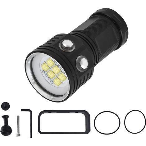 Lampe de poche de plongée 14LED IPX8 étanche 3 couleurs 7 Modes Portable 328 pieds photographie sous-marine