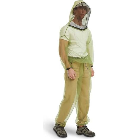 Tute antizanzare per adulti: giacca con cappuccio e pantaloni in rete fine, abbigliamento antizanzare per una protezione completa del corpo all'aperto. (1/5)