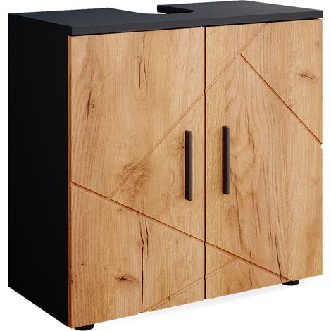 Waschbeckenunterschrank Irma, Goldkraft Eiche/Anthrazit, 60 x 59 cm, Vicco