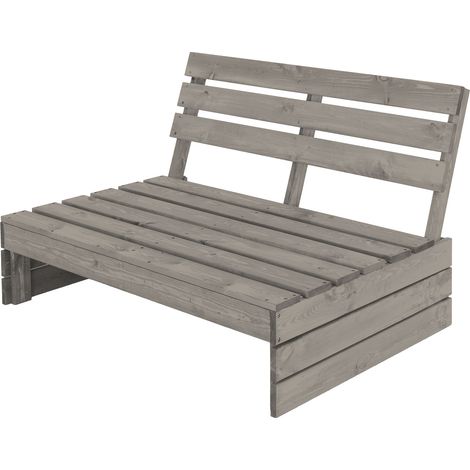 ML-Design Panca da Giardino a 3 Posti in Legno Massiccio Grigio 116 x76,5 x 80 cm Panchina con Schienale per Interno o Esterno da Terrazza Resistente alle Intemperie Mobili Design Moderno Pallet